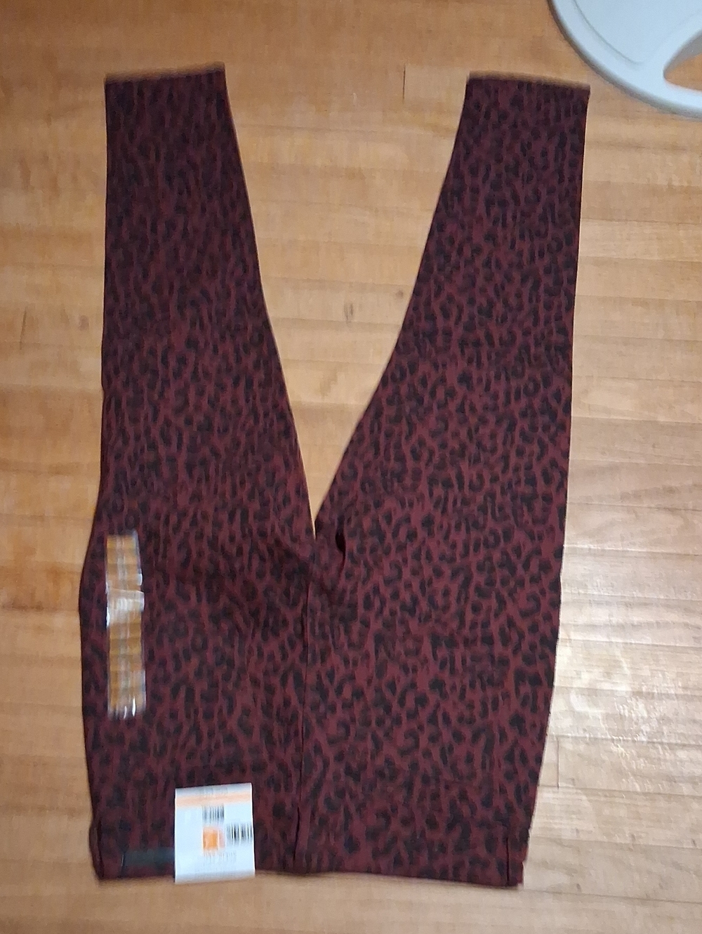 High-Rise Burgundy Leopard Print Leggings
